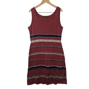 Peruvian Connection Pima Cotton Aztec Striped Sleeveless Sheath Dress